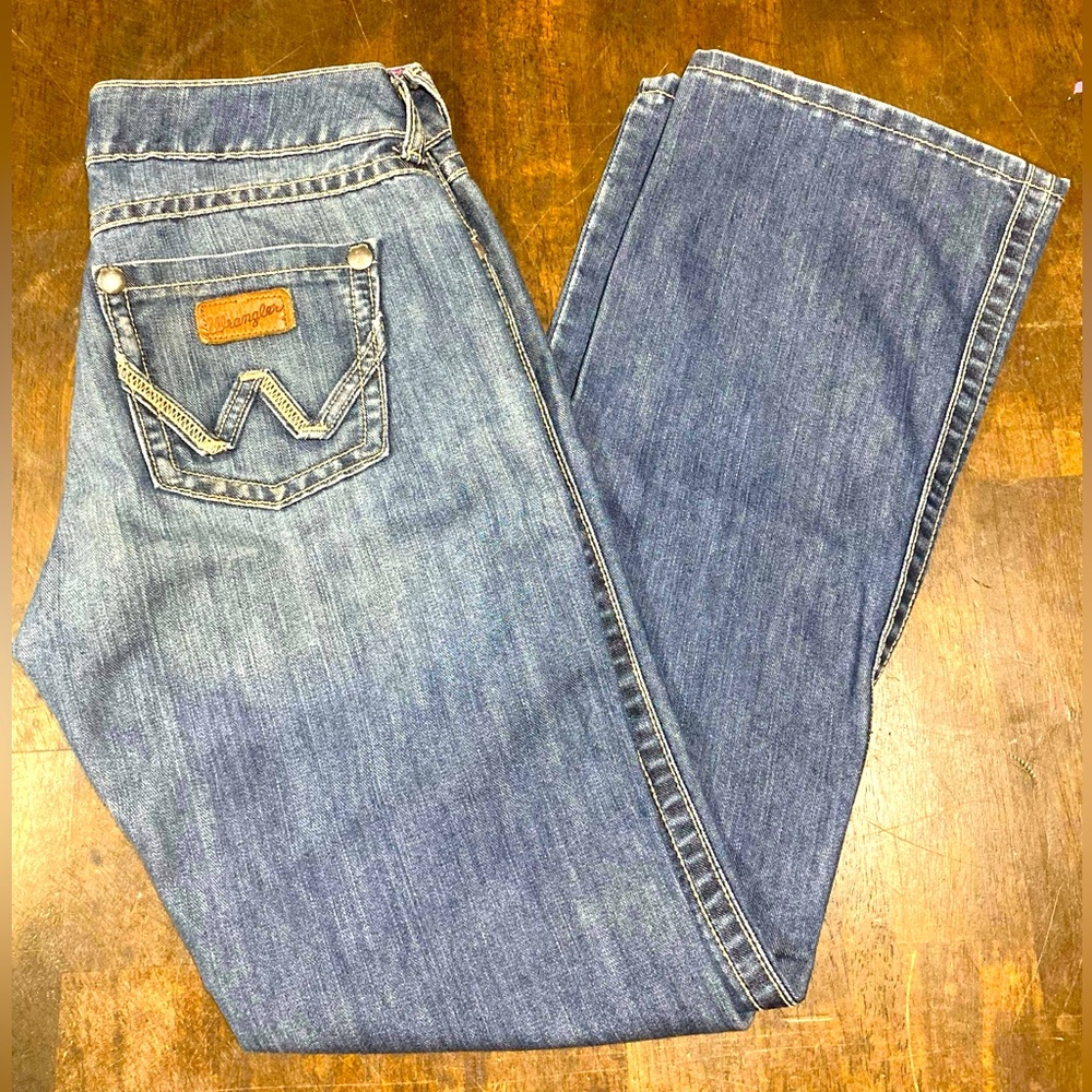 Wrangler Mae Jeans Premium Patch Low Rise Boot Cut 09MWZBF 3/4 x 32